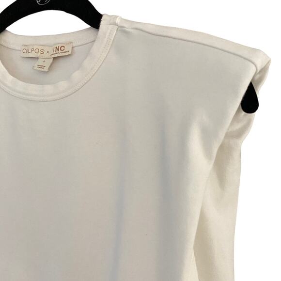 Culpos X INC Padded Shoulder Tank White Size Small - Picture 2 of 7